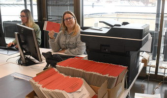 Das Bild zeigt das Büro des Wahlteams für die Landtagswahl.