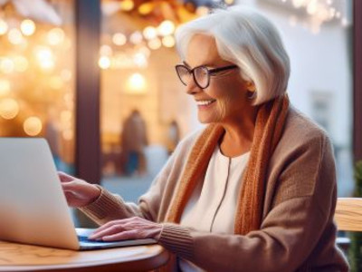 Digitalcafé für Senioren. KI-generiertes Foto (Stadt Heilbronn/Jürgen Häffner)