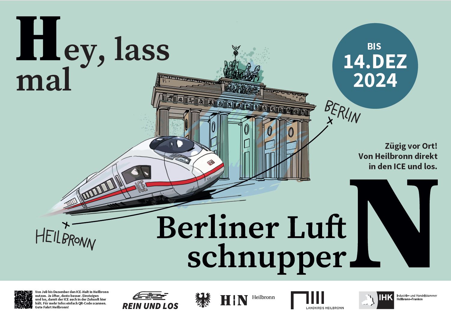 Kampagnenmotiv für die ICE-Verbindung Heilbronn nach Berlin.