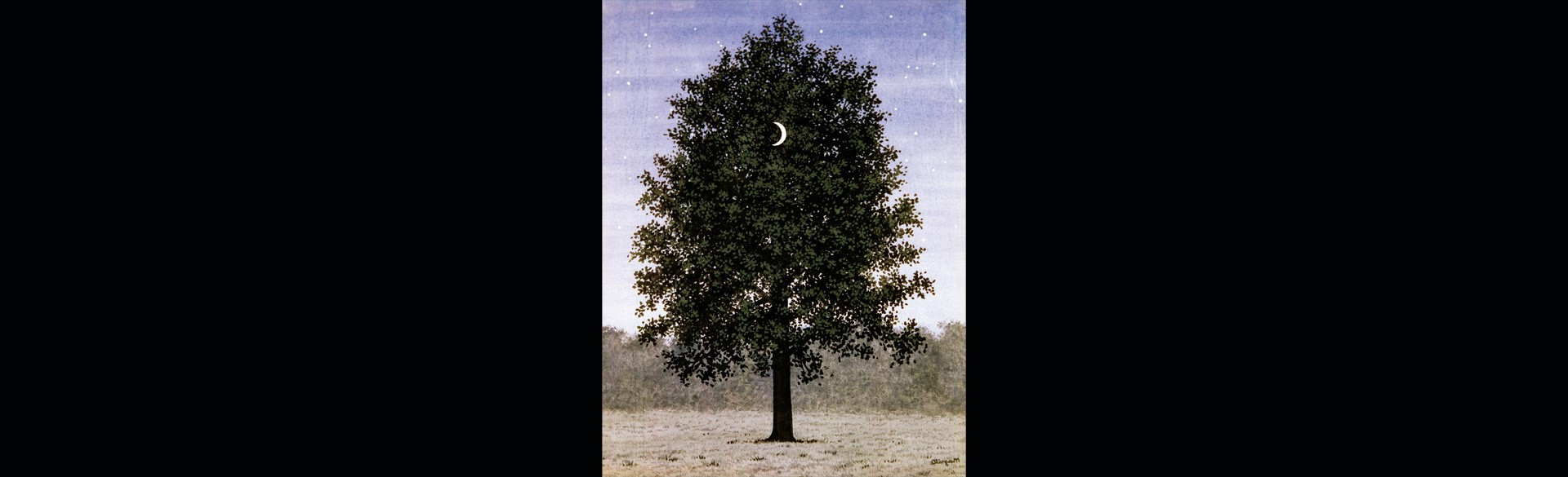 René Magritte, Arbre et lune [Baum und Mond], 1948, Aquarell, © VG Bild-Kunst, Bonn 2024, Courtesy of Private Collection