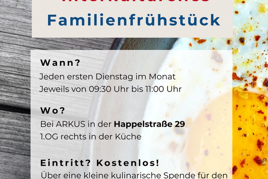 Flyer zum Interkulturellen Familienfrühstück, © Quartierszentrum Heilbronner Süden